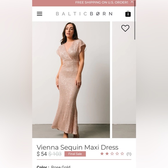 Baltic Born Dresses & Skirts - Vienna gold sequin maxi